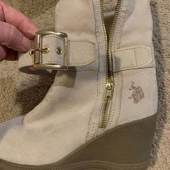 Polo Sherpa fur-lined, wedge ankle boot, size 7.5 - Picture 2 of 6